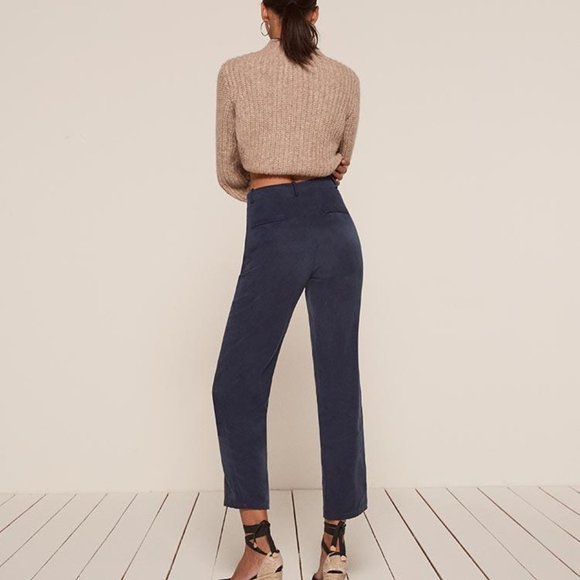 REFORMATION Keaton Pant in Navy Size 6 - Picture 3 of 8
